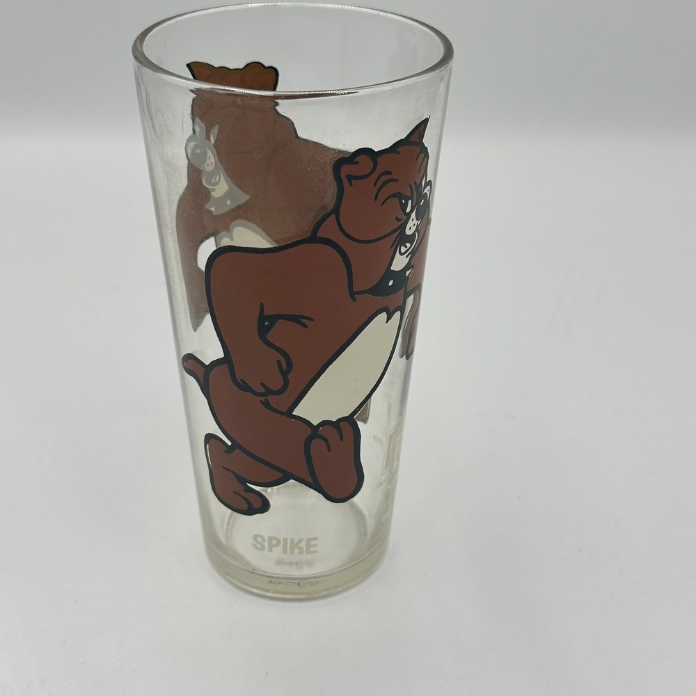 Pepsi Collector Series Glass Spike the Bulldog 1975 Tom and‎ Jerry Brown Clear